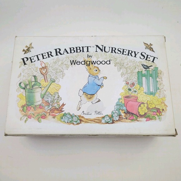 Vintage Wedgwood‎ Peter Rabbit 4 Piece Nursery Set Mint Condition